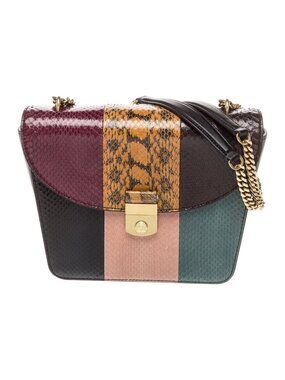 Veronica Beard Double Link Patchwork Flap Bag